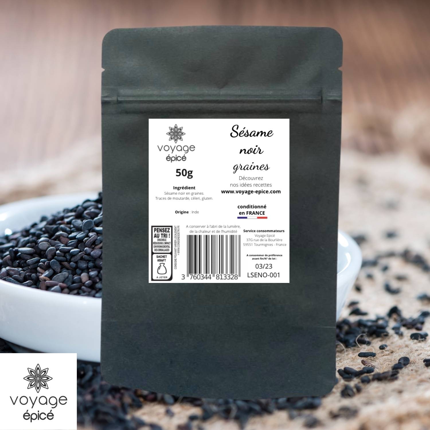 Sésame-noir-graines-inde-voyage-epice-sachet-50g