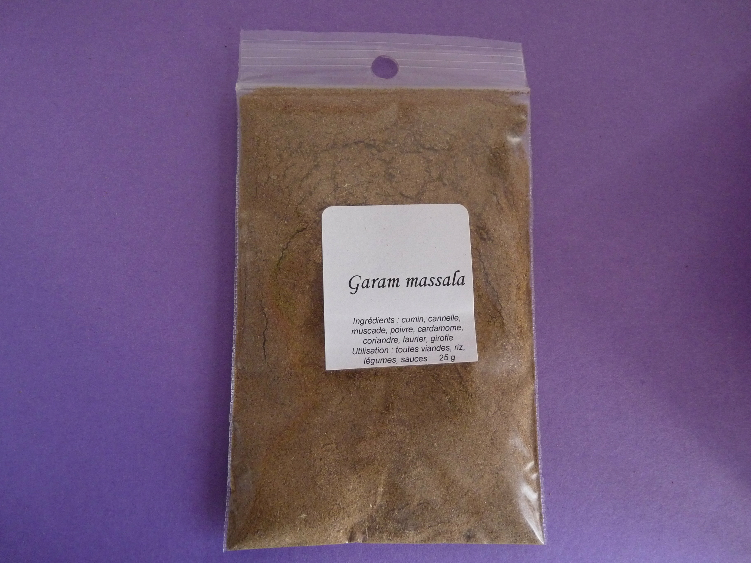 Étiquette du garam massala Mondépices