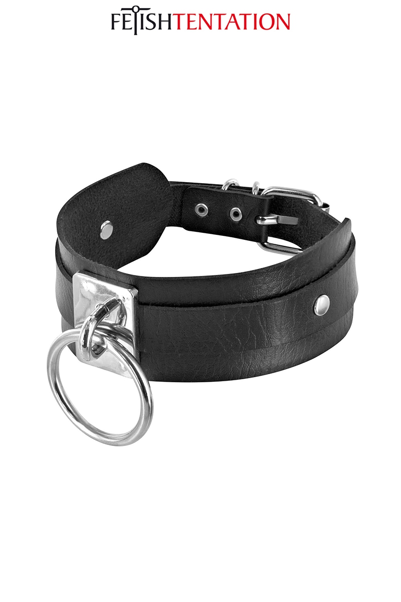 Collier BDSM large avec anneau - Fetish Tentation - BDSM/Attaches