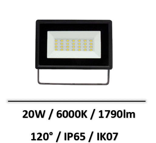 projecteur-led-spectrum-led-noir-6000K