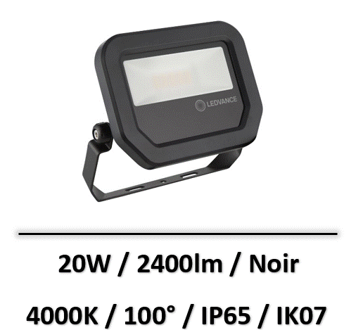 projecteur-led-ledvance-20W-noir