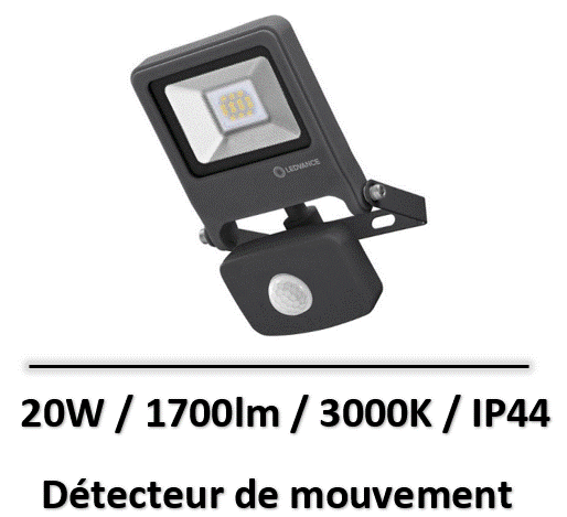 projecteur-led-gris-ledvance-20W-3000K