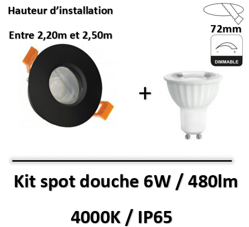 spot-led-douche-IP65-noir