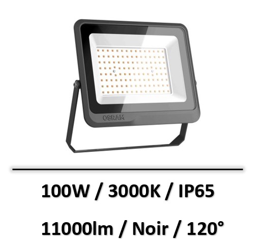 projecteur-led-100W-3000K-noir