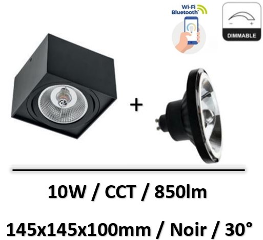 spot-led-saillie-noir-dimmable