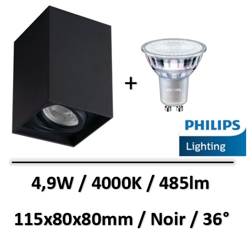 spot-led-saillie-noir-6W