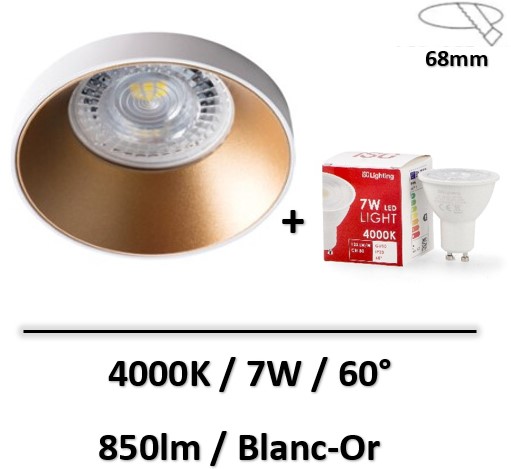 spot-led-blanc-or-7W