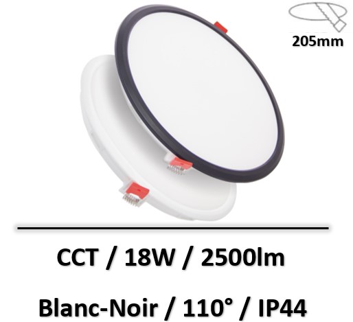 plafonnier-led-noir-blanc-18W