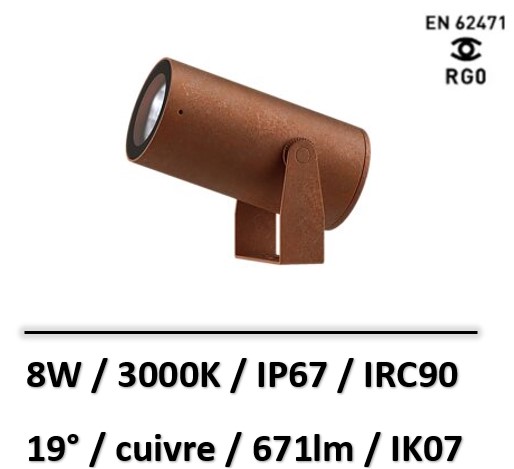 projecteur-led-cuivre-3000K