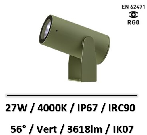 projecteur-led-vert-side