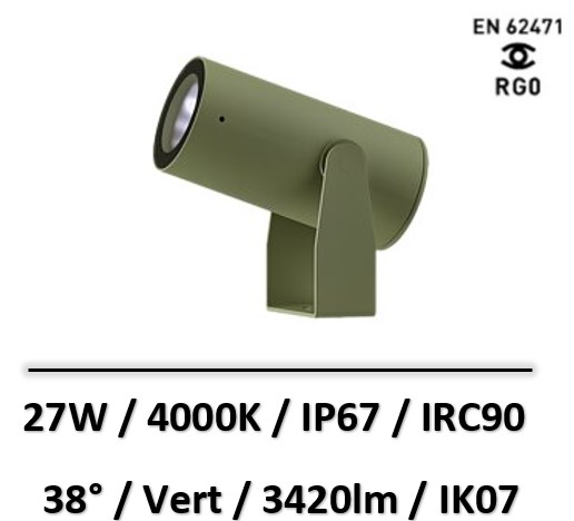 projecteur-led-vert-side