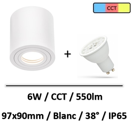 spot-led-saillie-IP65-blanc