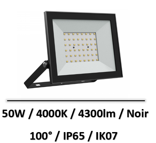 projecteur-led-noir-50W
