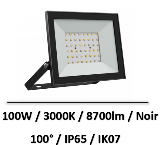 projecteur-led-100W-noir