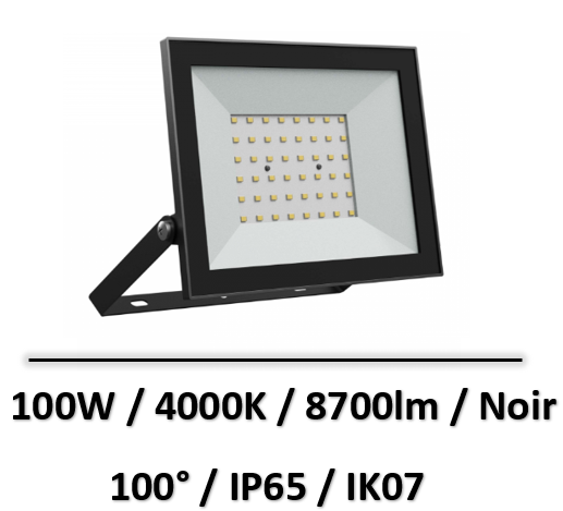 projecteur-led-noir-100W