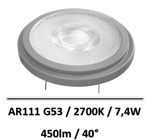 LED AR111 50 40° P PRO 7.4W 927 G53