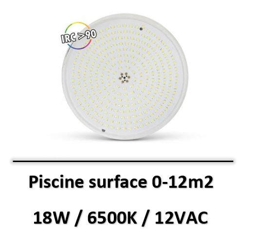MIIDEX - LOT Piscine 12m2 - PROJECTEUR LED PISCINE 12VAC 18W 6500K - 6100