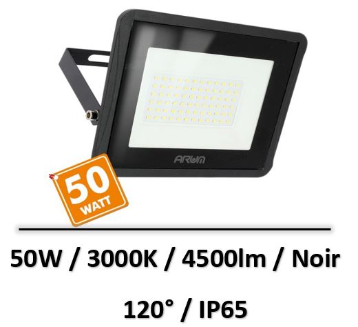 projecteur 50W noir