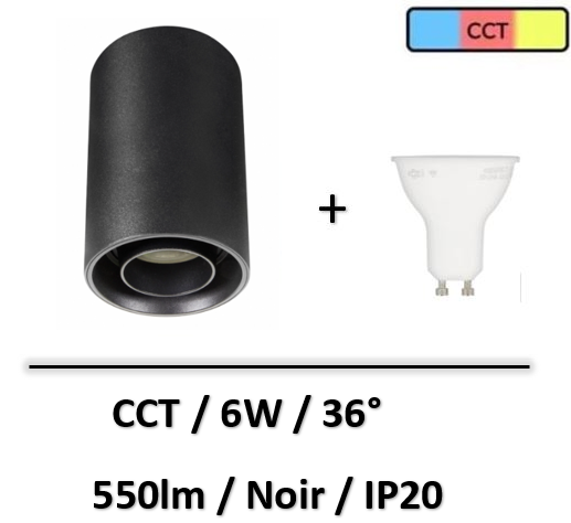 spot-led-CCT-saillie-noir