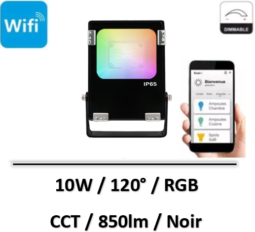 projecteur-led-10W-connecte