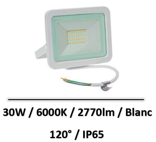 Spectrum - Projecteur 30W Blanc - 6000K - 2770lm - SLI029043CW
