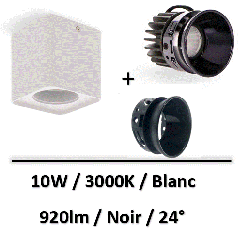 spot-led-saillie-blanc-noir
