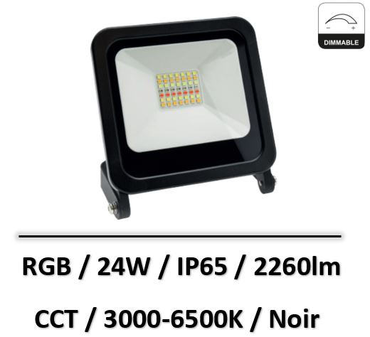 projecteur-noir-24W-dimmable