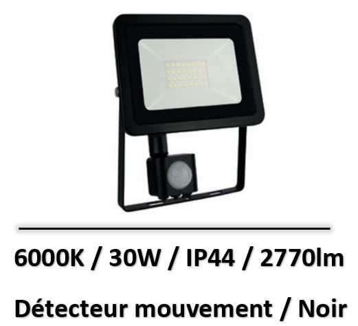 projecteur-30W-detecteur-noir-6000K