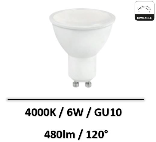 Spectrum - AMPOULE LED GU10 6W 4000K Dimmable - WOJ+14385