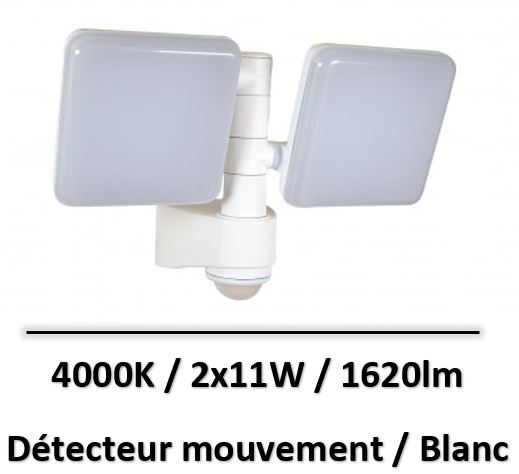 projecteur-led-detecteru-mouvement-orientable-2x11W