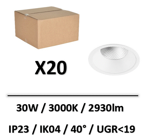 Downlight encatrable blanc mat type KANI 2 RD