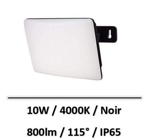 Tibelec - Projecteur LED noir IP65 10W - L.115 X H.88MM - 358120