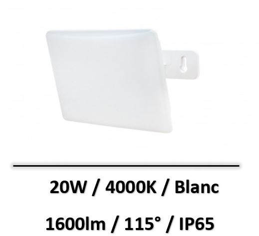 Tibelec - Projecteur LED Blanc IP65 20W - L.131 X H.95MM - 358210