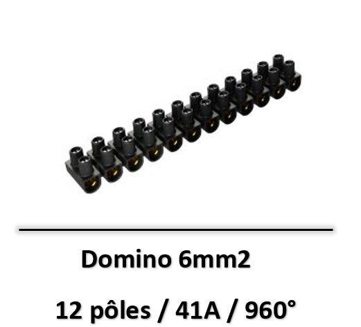DF Electric - 10 barrettes série 1000 noir / Rigide-Souple / 6mm2 / 41A / 12 pôles - 106Nx10