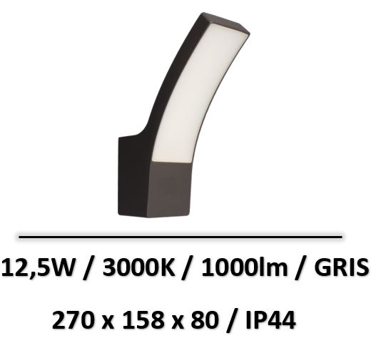 applique-led-12,5W-curve-arlux-anthracite