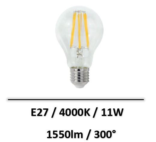 Spectrum - AMPOULE LED E27 11W 4000K Décorative - WOJ+14365