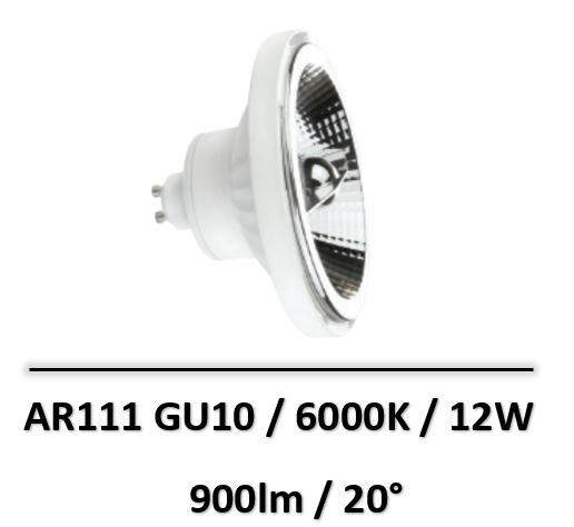 Spectrum - AMPOULE LED AR111 / GU10 12W 6000K - WOJ+14148