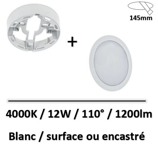 spot-led-blanc-12W-3000K-surface-encastré