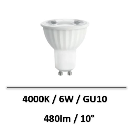 Spectrum - AMPOULE LED GU10 6W 4000K - 10° - WOJ+14104