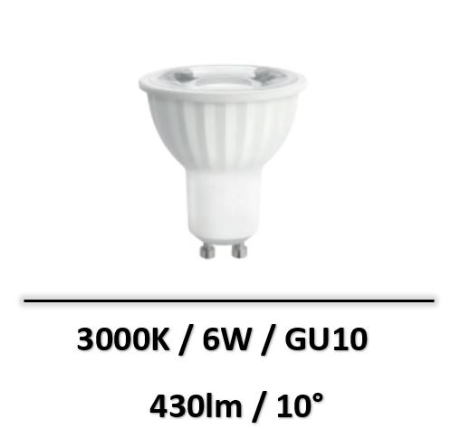 Spectrum - AMPOULE LED GU10 6W 3000K - 10° - WOJ+14103