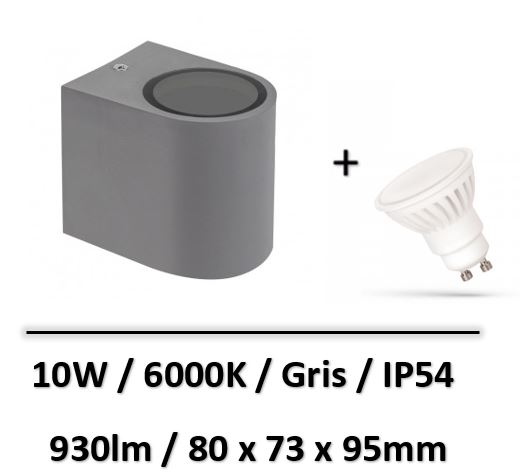 applique-led-gris-10W-6000K