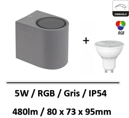 applique-led-gris-5W-RGB-CCT