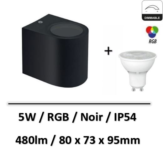 applique-led-noir-RGB-CCT-5W