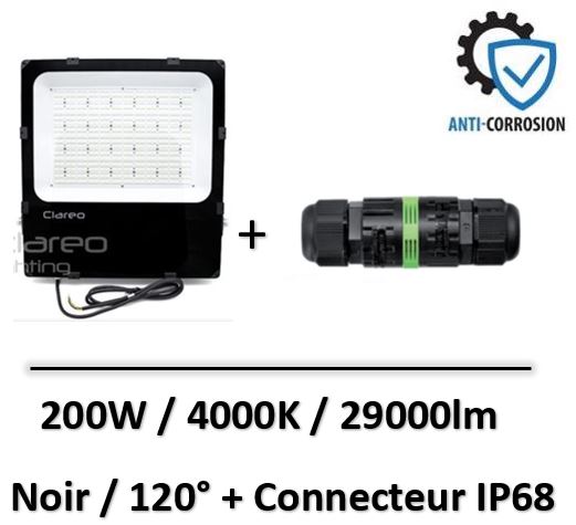 projecteur-led-200W-asymetrique-noir-connecteur
