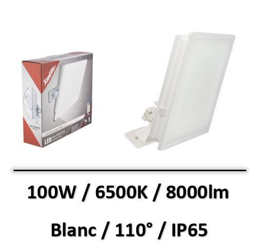 Xanlite - Projecteur LED Mural Blanc, 100 W, 8000 Lumens - PR100WMB