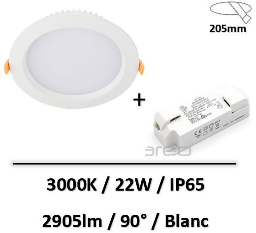 spot-led-IP65-clareo-blanc-22W