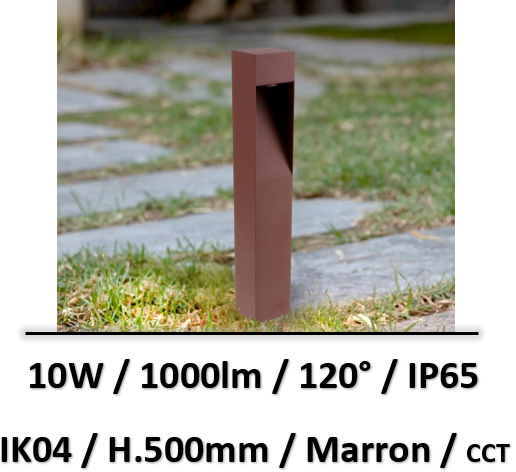borne-led-marron