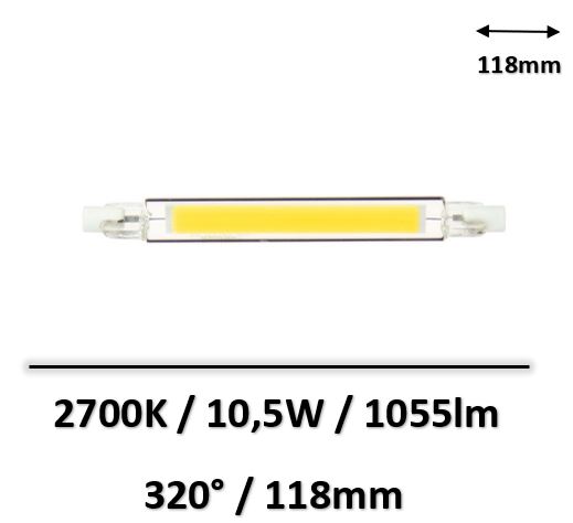 Xanlite - Ampoule LED Crayon, culot R7S, 10,5W cons. (65W eq.) - ALR7S870