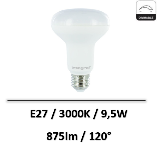 Integral LED - AMPOULE LED E27 SPOT R63 9,5W 3000K - Dimmable ...