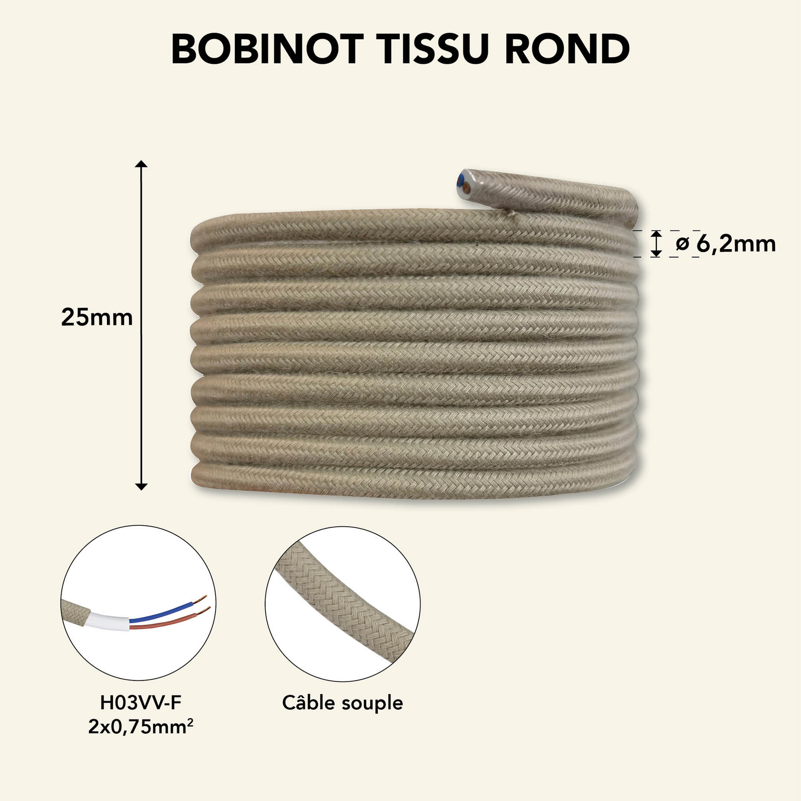 bobine-cable-electrique-rond-tissu-lin-25-metres